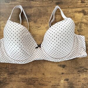 Victoria's Secret Pink and Black Lined Demi Polka Dot Bra
